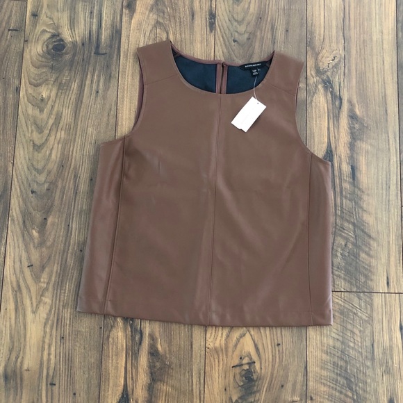 New Banana Republic Vegan Leather Top, S